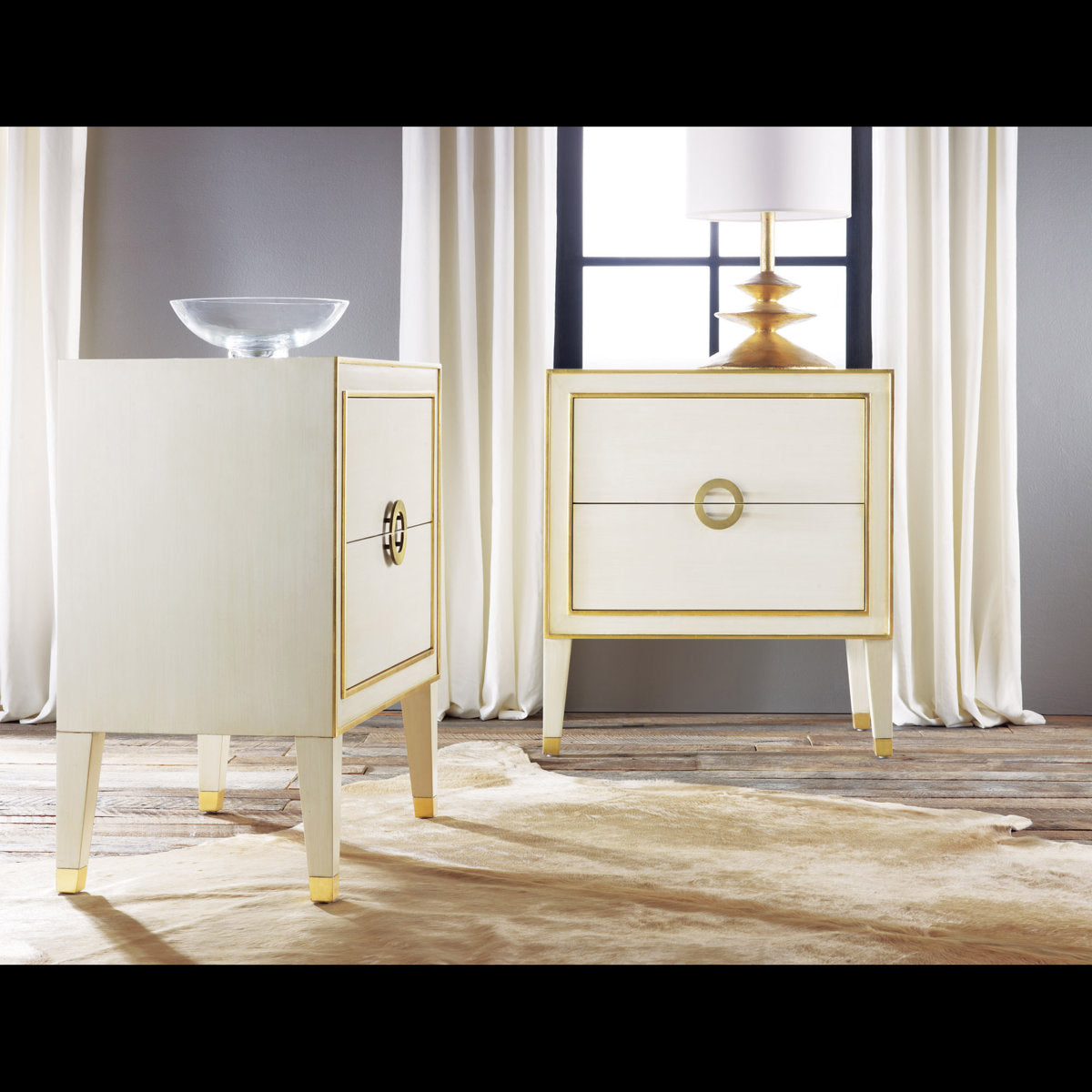 Modern History Home Retro 2 Drawer Rectangular Accent Chest