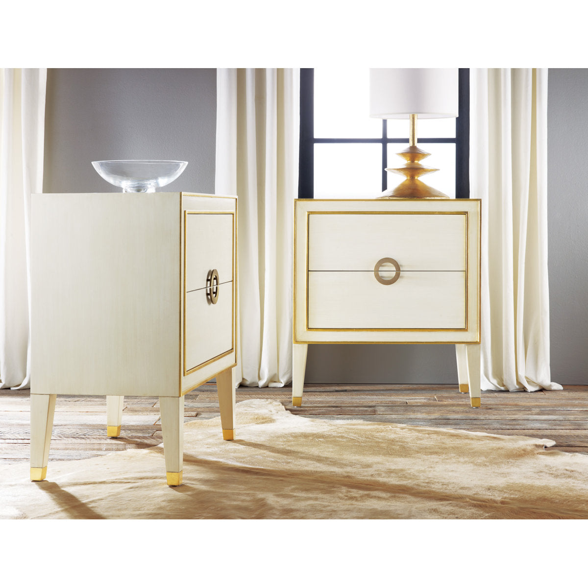 Modern History Home Retro 2 Drawer Rectangular Accent Chest
