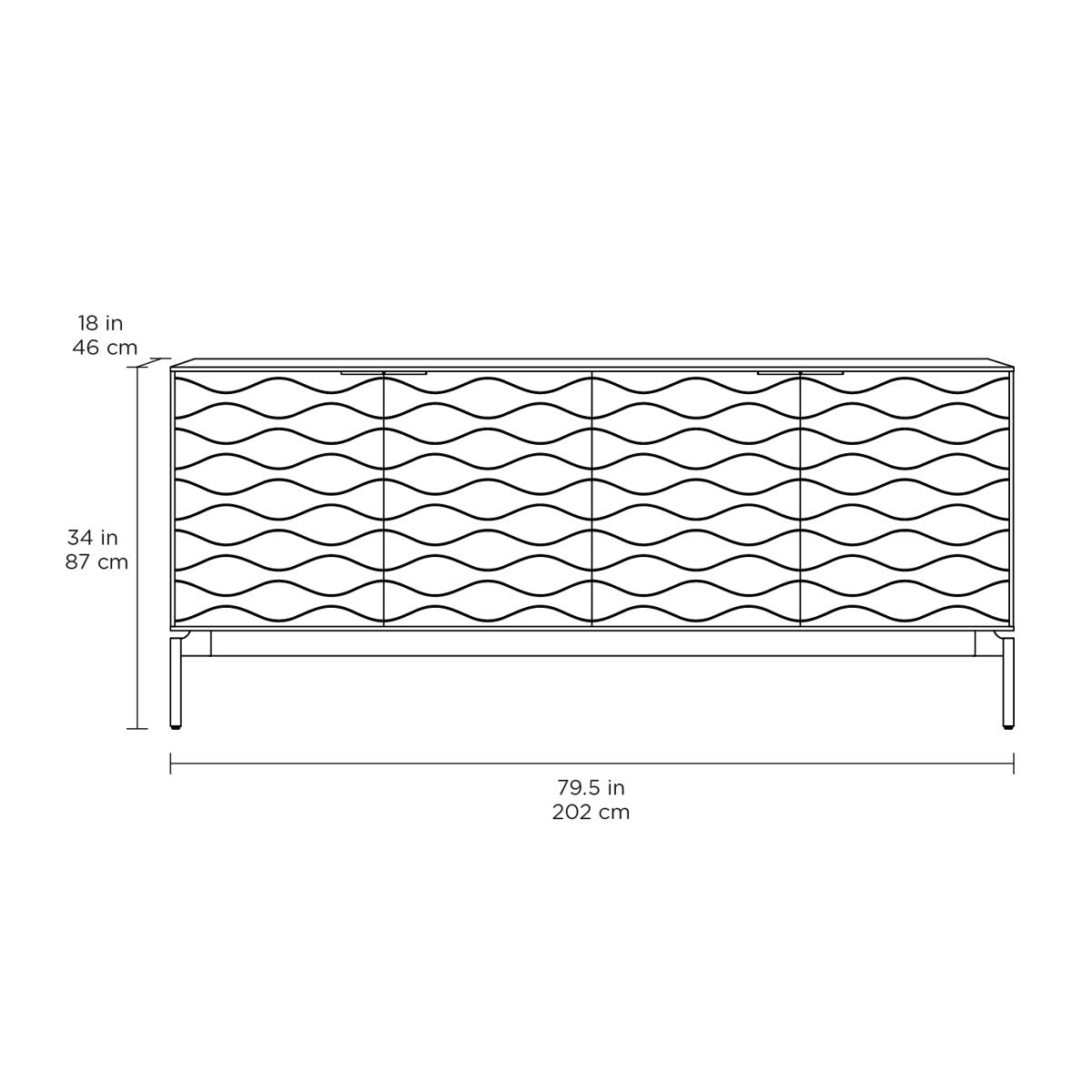 Ripple 79.5'' W Sideboard