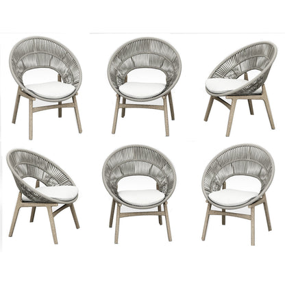 Teak Smith Qty 6 Grade A Teak Wood Luxurious Solo Single Robas Weathered Teak Arm Chairs 16Roaa