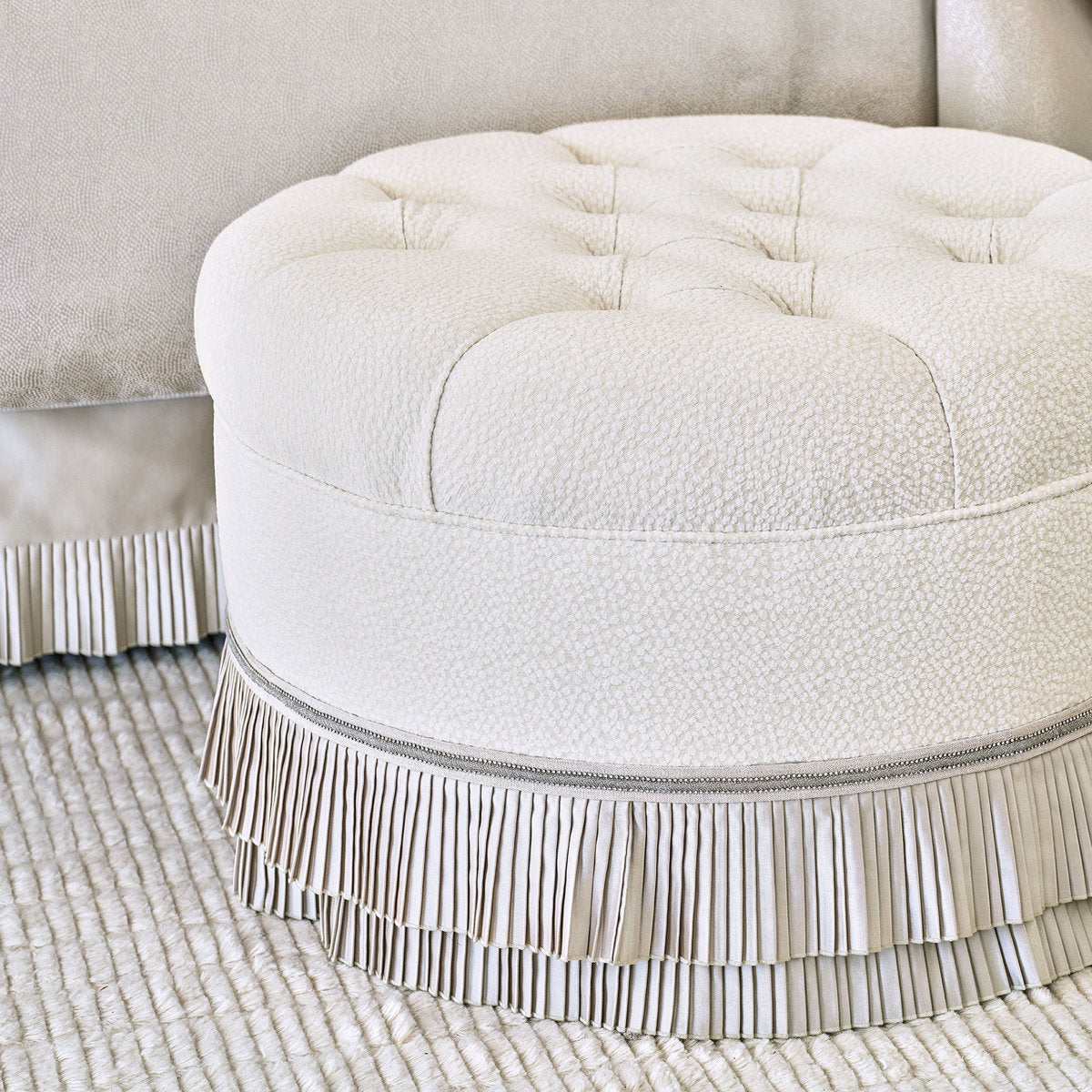 Eastern Accents Cleo Upholstered Ottoman Round