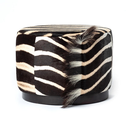 Ngala Trading Co Round Hide Ottoman