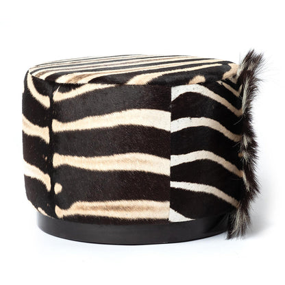 Ngala Trading Co Round Hide Ottoman