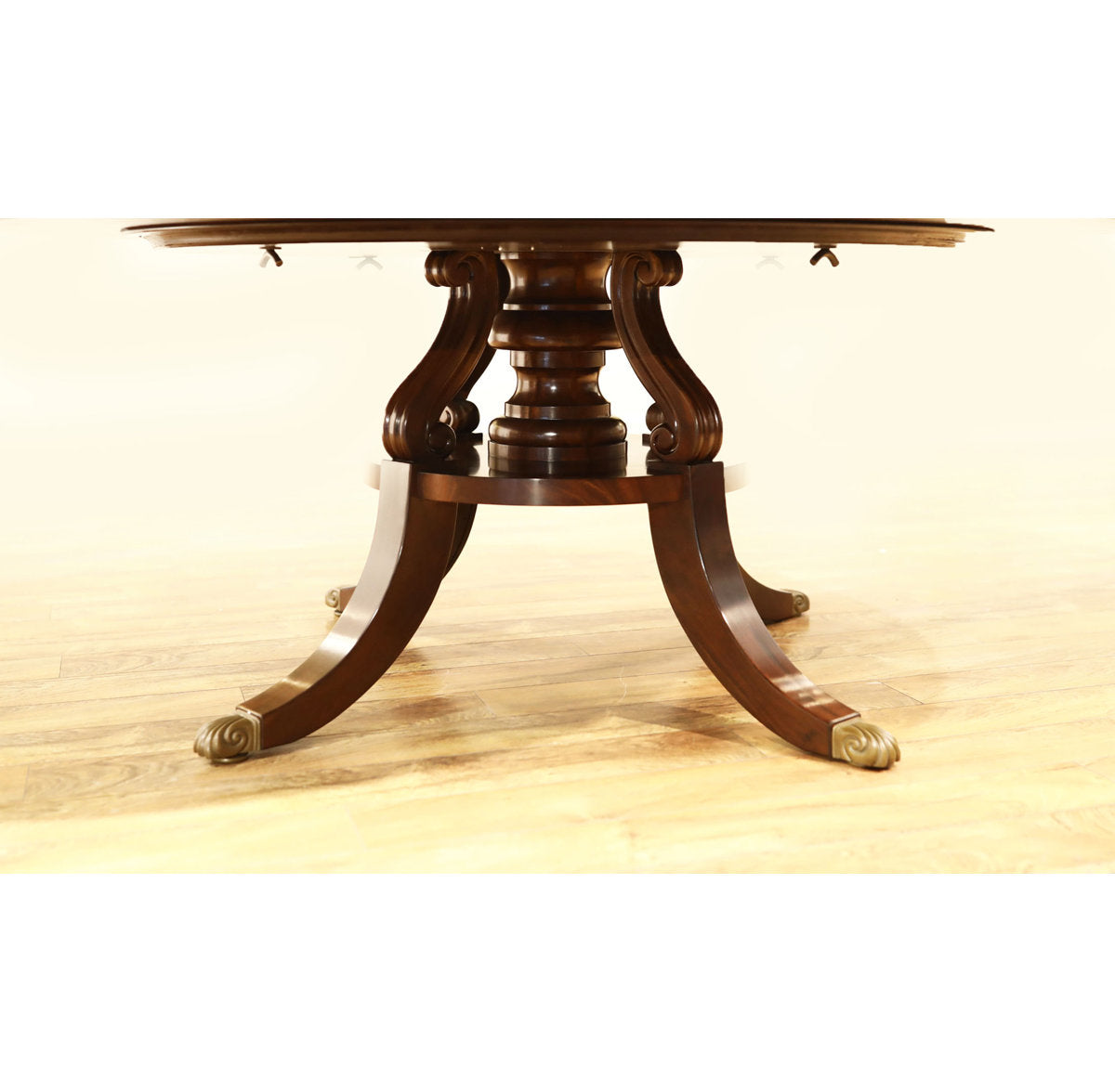 Round Mahogany Wood Dining Table