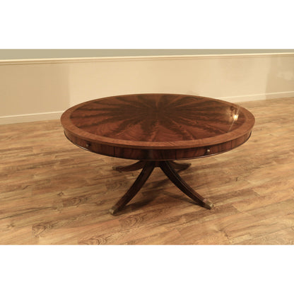 Round Mahogany Wood Dining Table