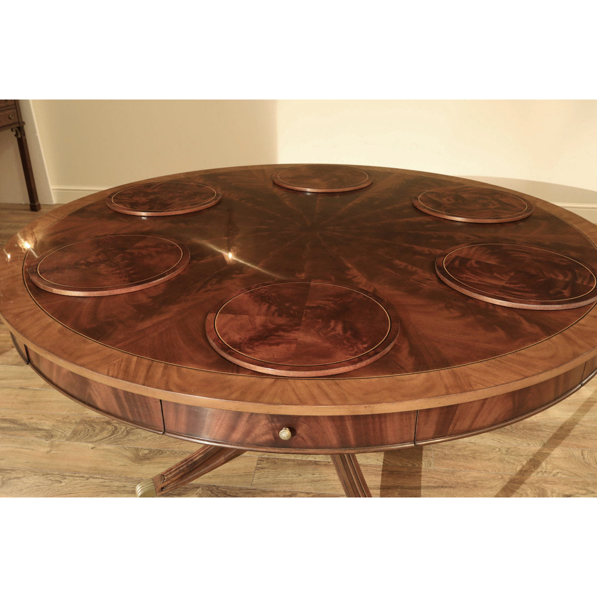 Round Mahogany Wood Dining Table
