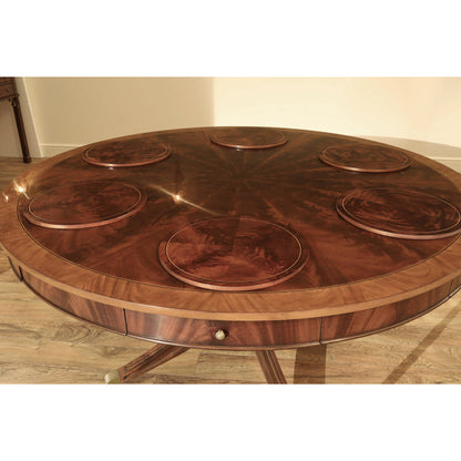 Round Mahogany Wood Dining Table