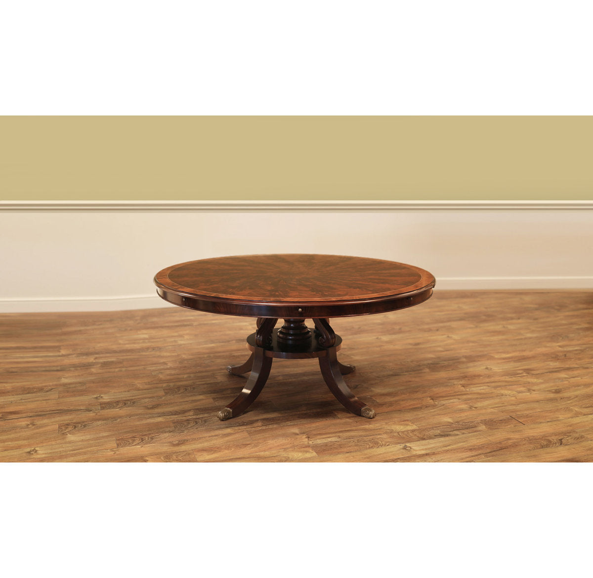 Round Mahogany Wood Dining Table