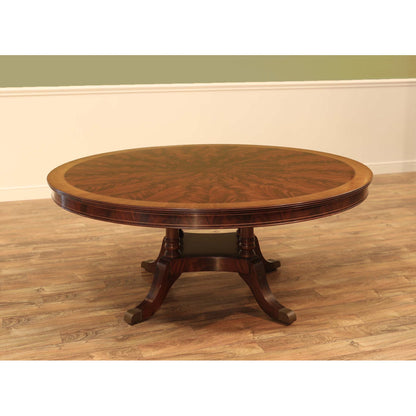 Round Mahogany Wood Dining Table