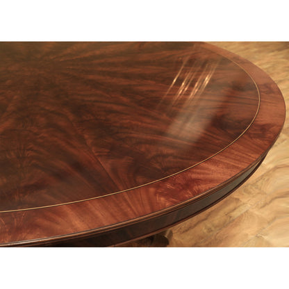 Round Mahogany Wood Dining Table