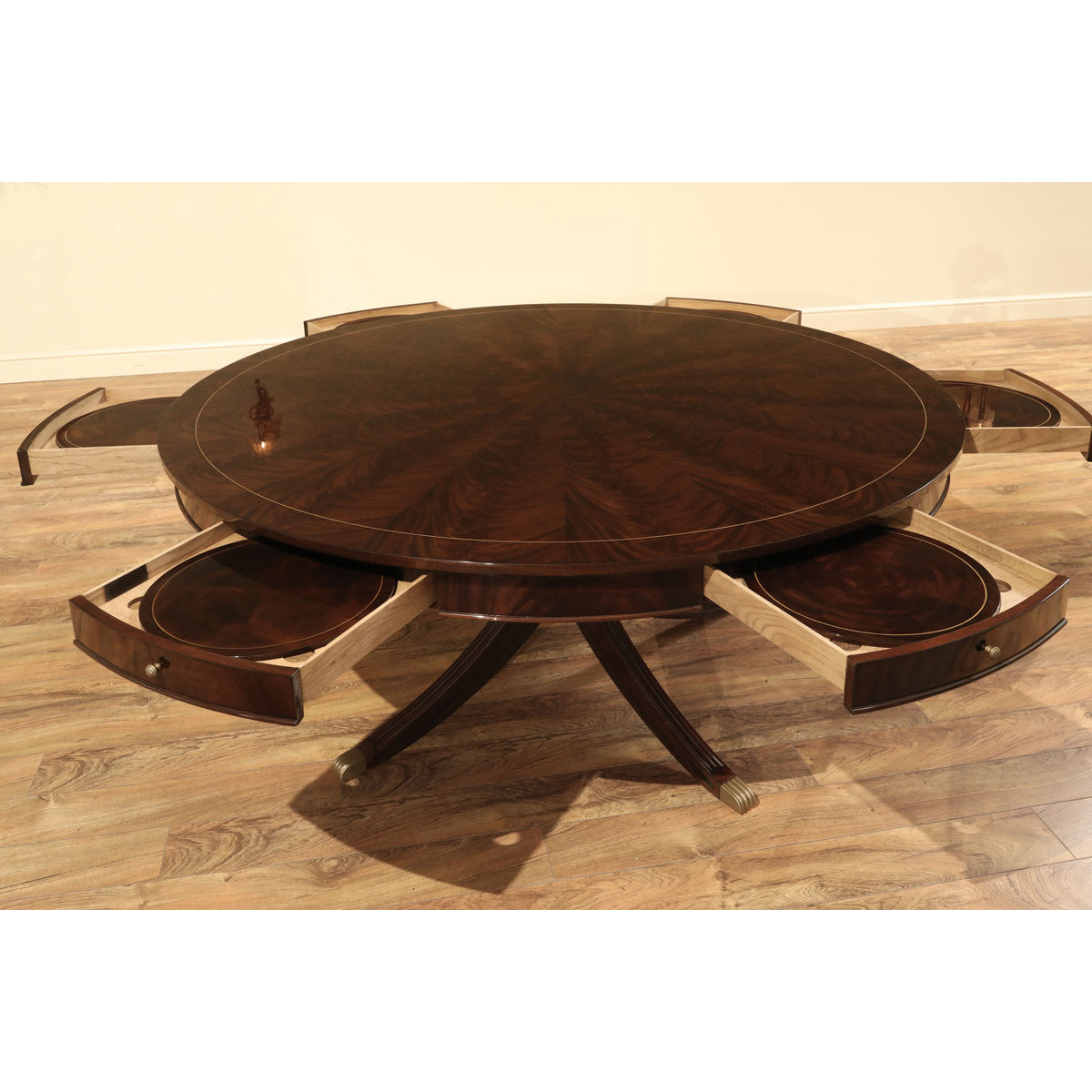 Round Mahogany Wood Dining Table