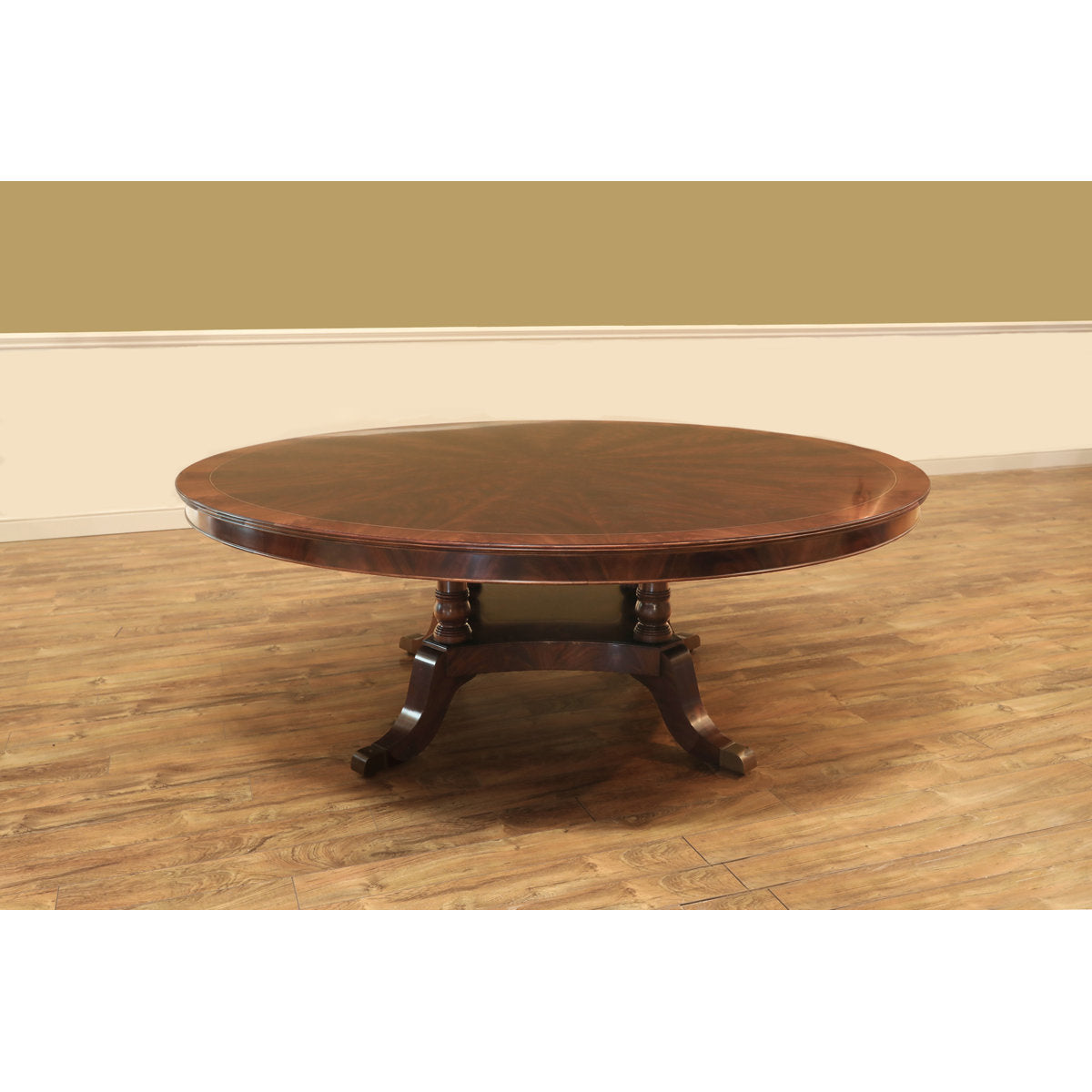 Round Mahogany Wood Dining Table