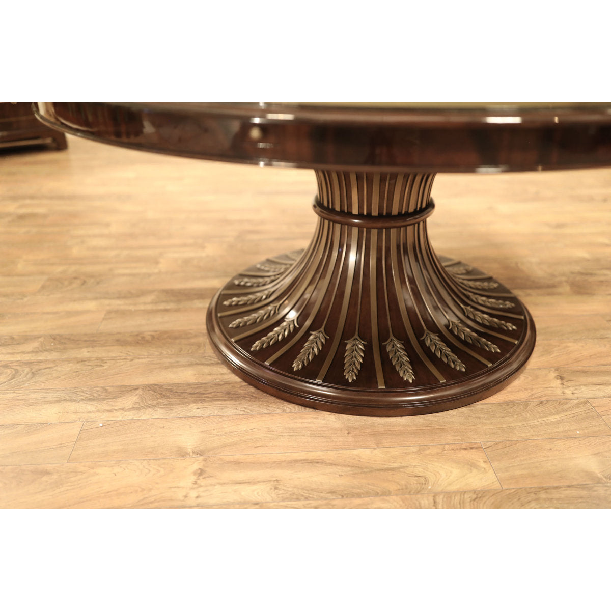 Round Mahogany Wood Dining Table