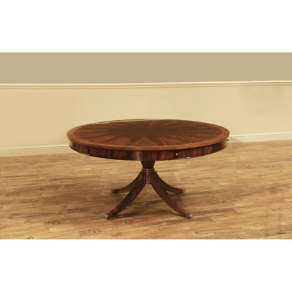 Round Mahogany Wood Dining Table