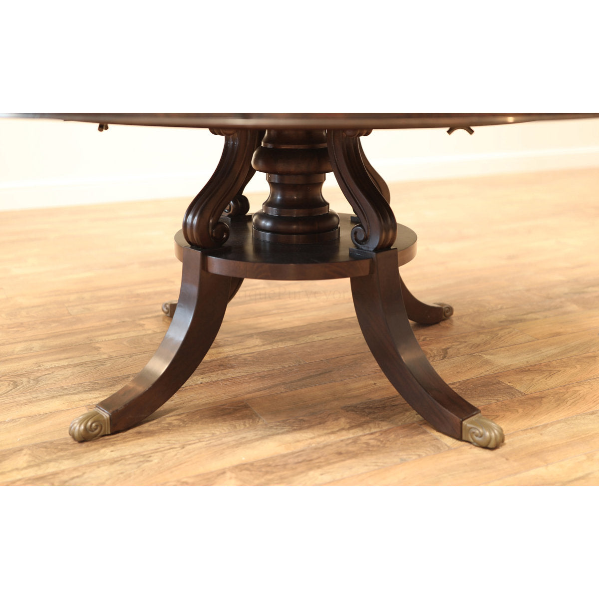 Round Mahogany Wood Dining Table