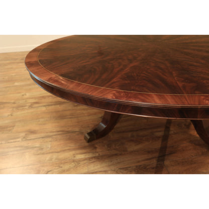 Round Mahogany Wood Dining Table