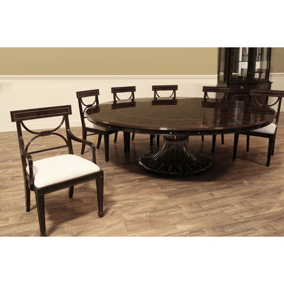 Round Mahogany Wood Dining Table