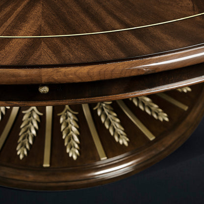 Round Mahogany Wood Dining Table