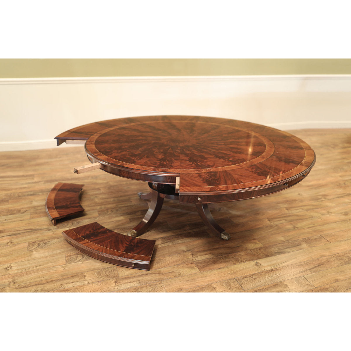 Round Mahogany Wood Dining Table