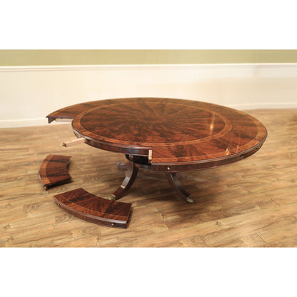Round Mahogany Wood Dining Table