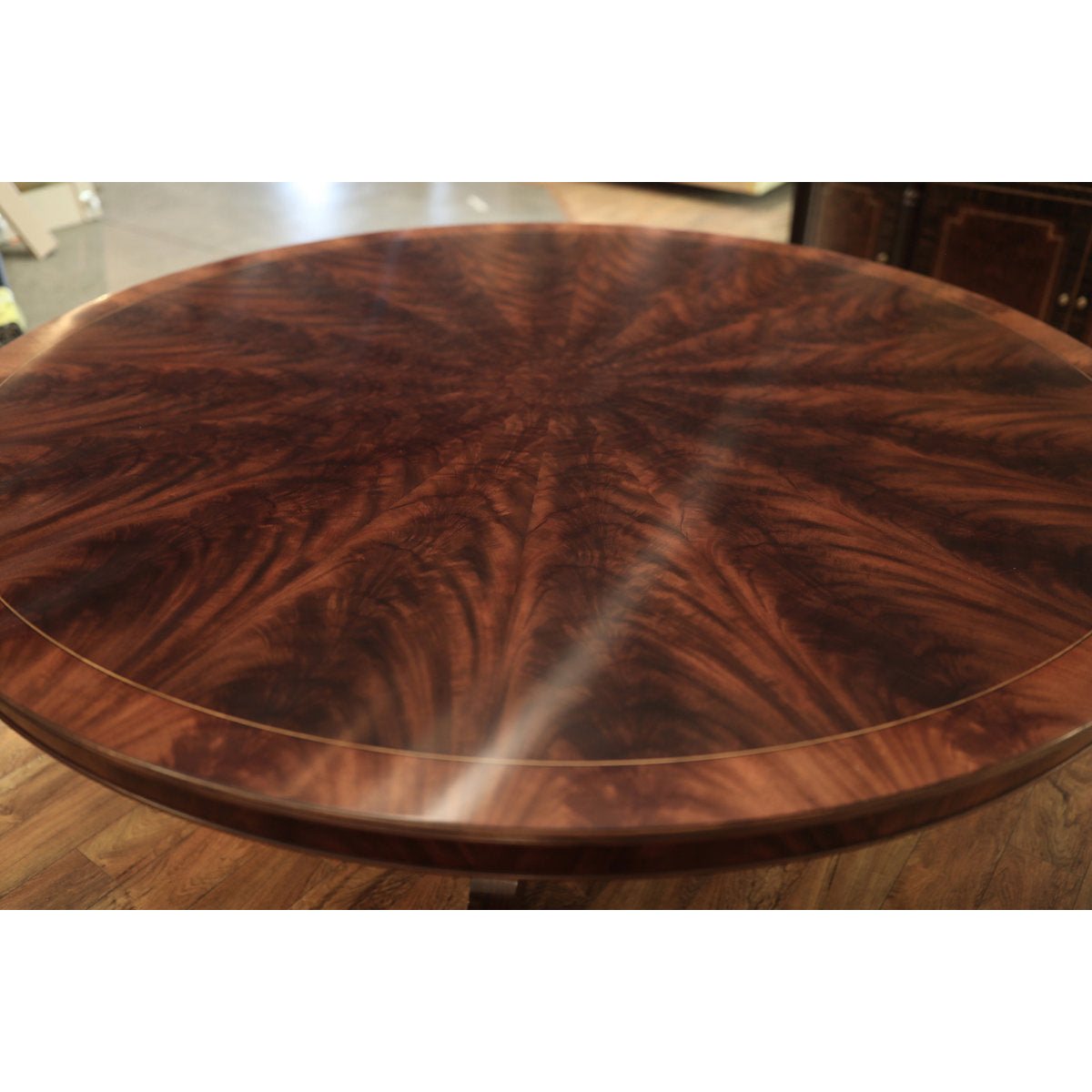 Round Mahogany Wood Dining Table