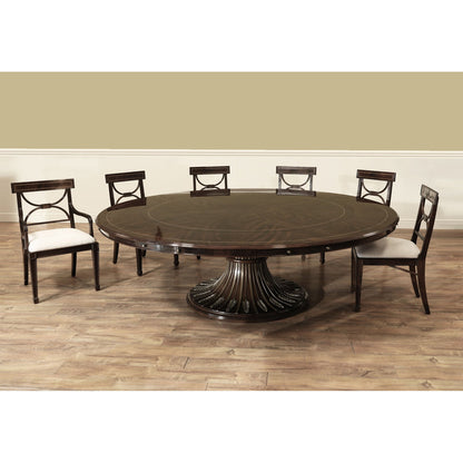 Round Mahogany Wood Dining Table