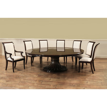 Round Mahogany Wood Dining Table