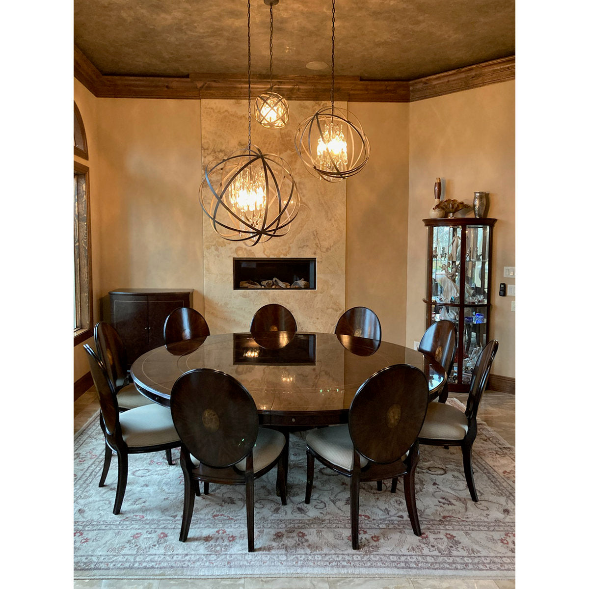 Round Mahogany Wood Dining Table