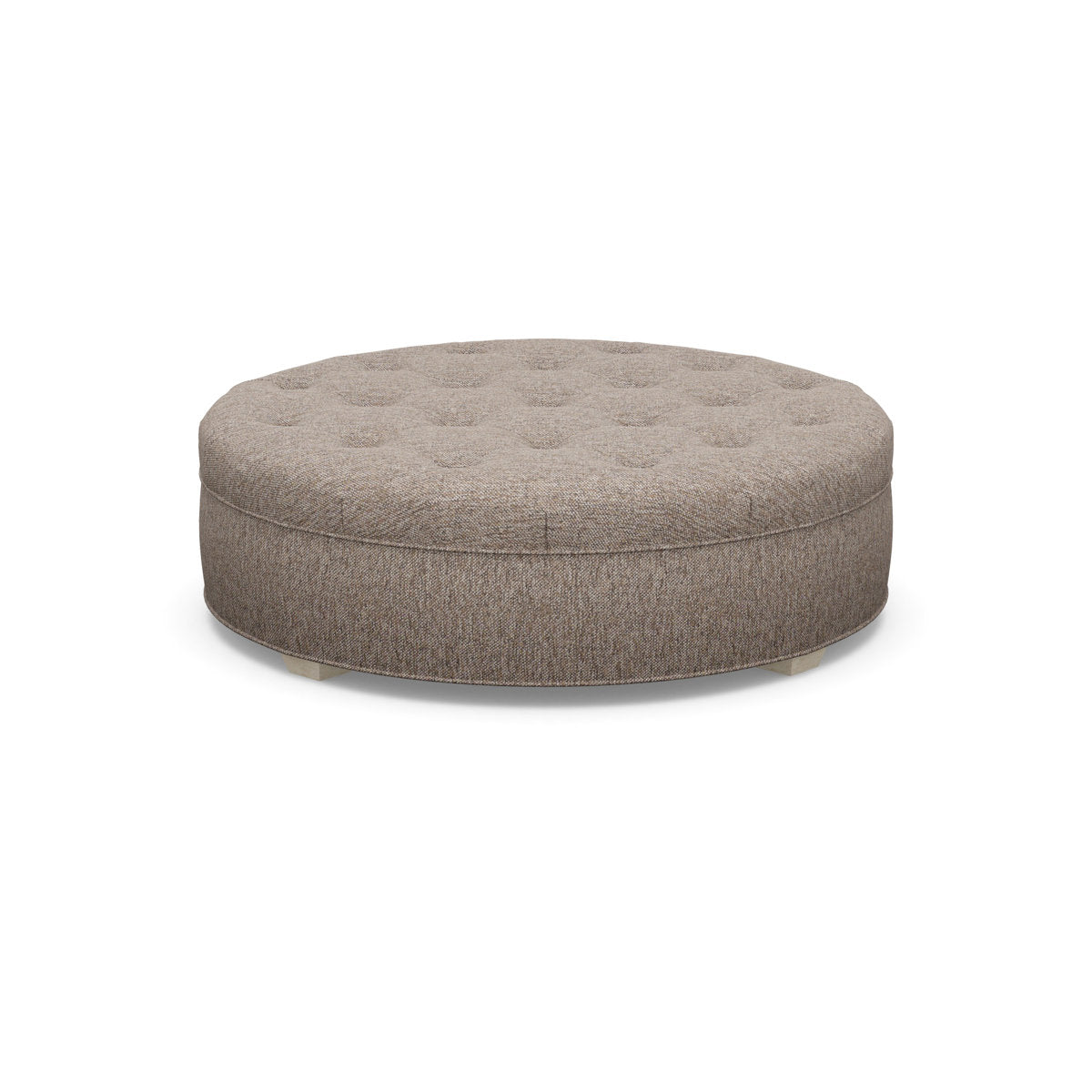 Paul Robert 60 Wide Tufted Round Cocktail Ottoman With Tapered Foot