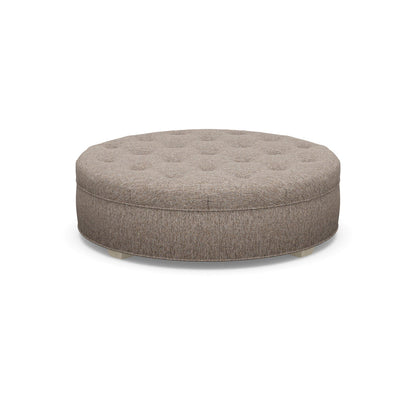 Paul Robert 60 Wide Tufted Round Cocktail Ottoman With Tapered Foot