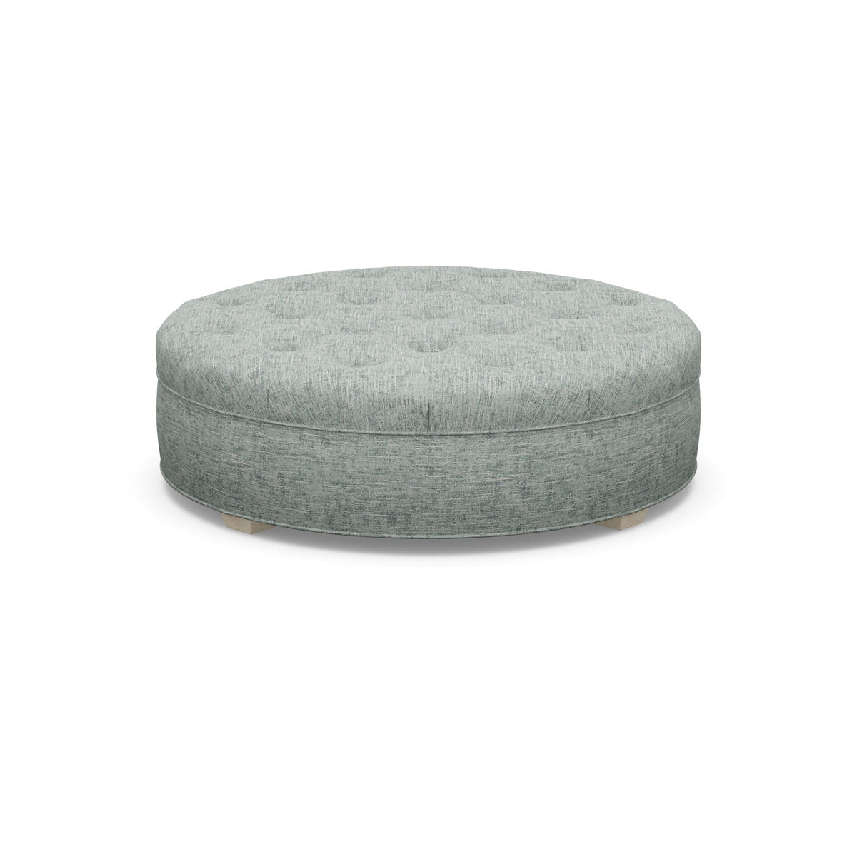 Paul Robert 60 Wide Tufted Round Cocktail Ottoman With Tapered Foot