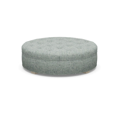 Paul Robert 60 Wide Tufted Round Cocktail Ottoman With Tapered Foot