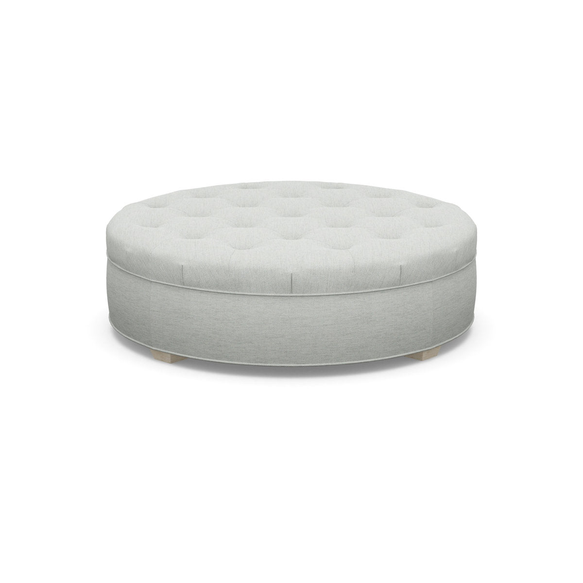 Paul Robert 60 Wide Tufted Round Cocktail Ottoman With Tapered Foot