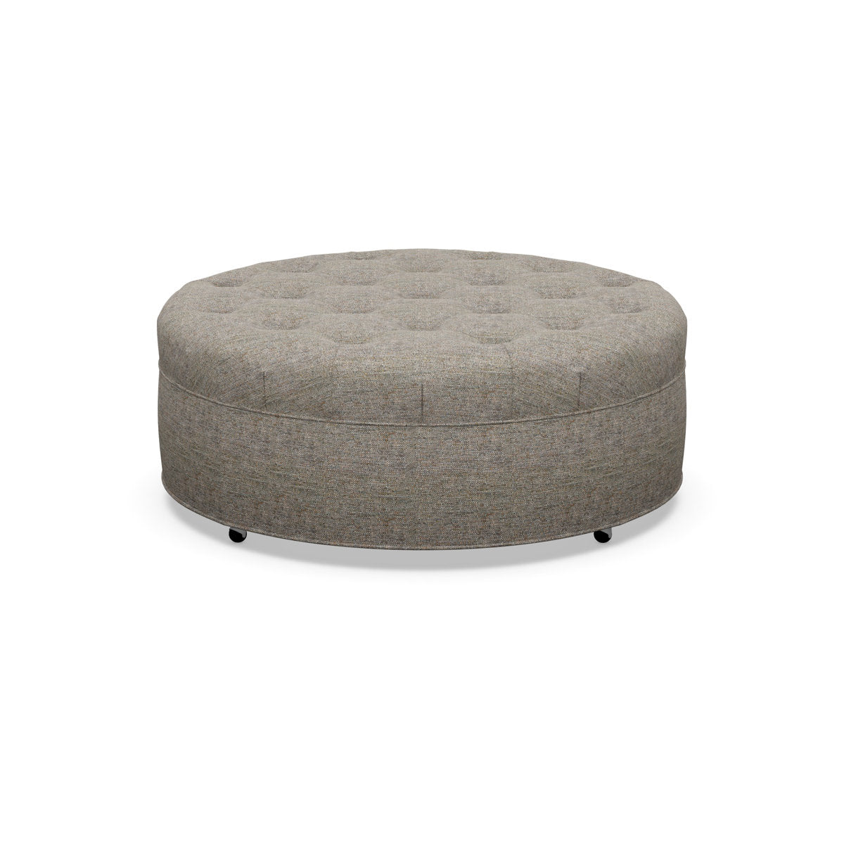 Paul Robert 48 Wide Tufted Round Cocktail Ottoman With Casters
