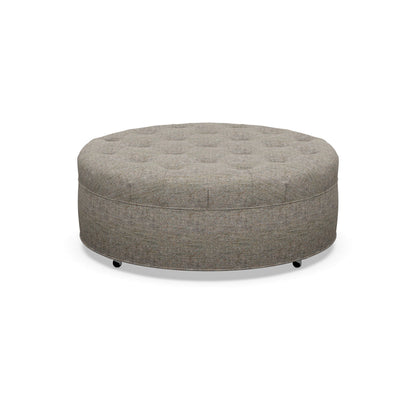 Paul Robert 48 Wide Tufted Round Cocktail Ottoman With Casters