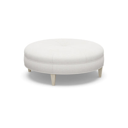 Paul Robert 60 Wide Round Cocktail Ottoman With Tapered Leg