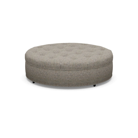 Paul Robert 60 Wide Tufted Round Cocktail Ottoman With Casters