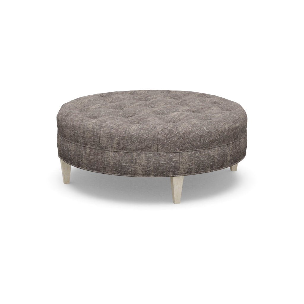 Paul Robert 54 Wide Tufted Round Cocktail Ottoman