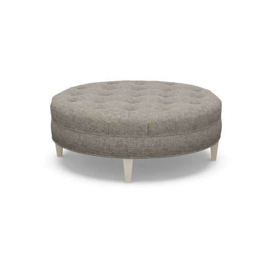 Paul Robert 54 Wide Tufted Round Cocktail Ottoman
