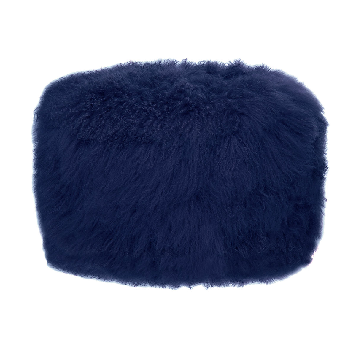 Round Tibetan Lamb Sheepskin Ottoman