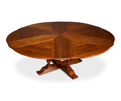Round Walnut Wood Dining Table
