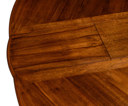 Round Walnut Wood Dining Table