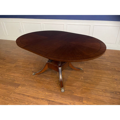 Round Walnut Wood Dining Table