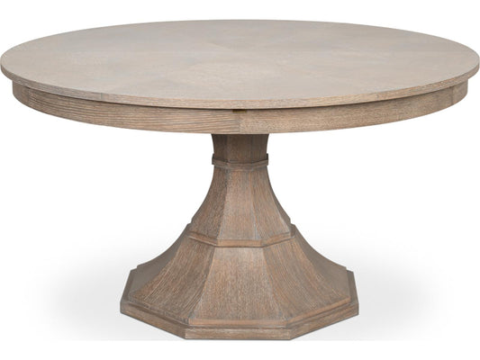 Giselle Round Extendable Dining Table in Moonskin