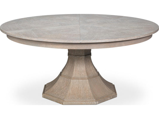 Giselle Round Jupe Extendable Dining Table in Moonskin
