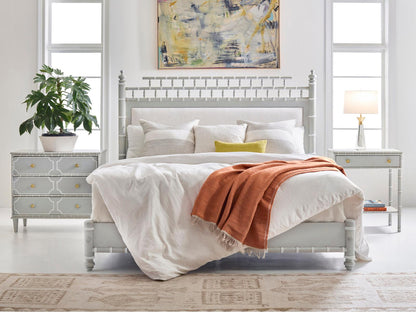Greenwich 3-Drawer Nightstand in Truffle Gray with Brass Hardware