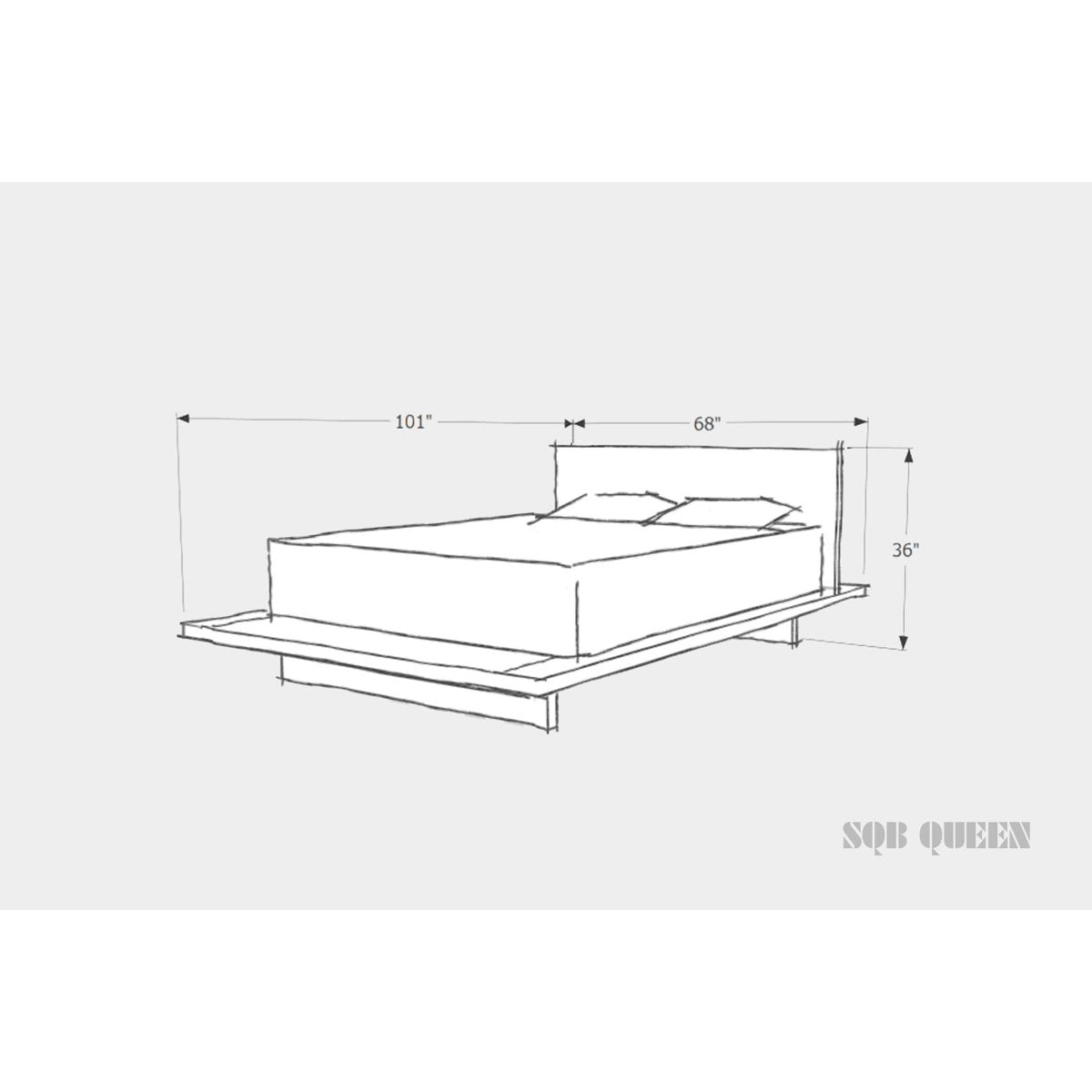 Artless Sqb Solid Wood Low Profile Platform Bed