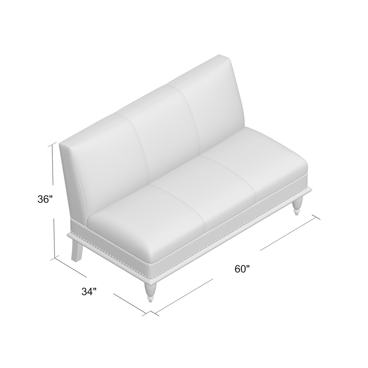 Duralee San Paulo 60 Armless Settee