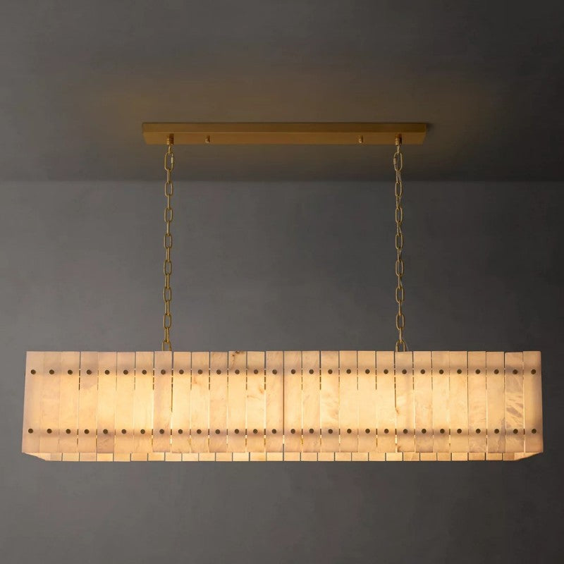 San Marco Alabaster Linear Chandelier 54"