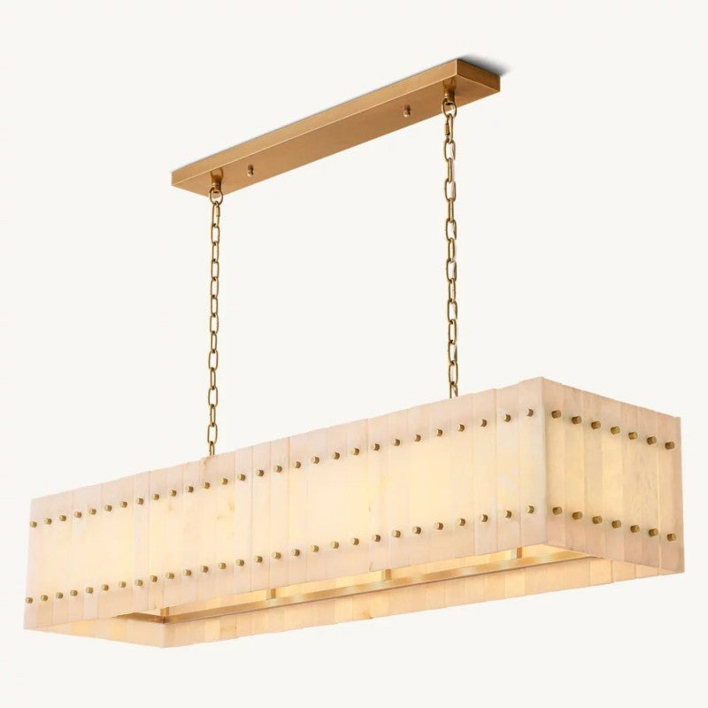 San Marco Alabaster Linear Chandelier 54"
